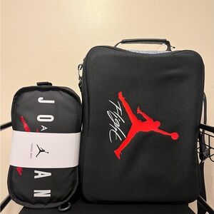 Nike Air Jordan Jumpman Black / Wolf Grey ShoeBox Bag & Jordan Clutch Travel Bag